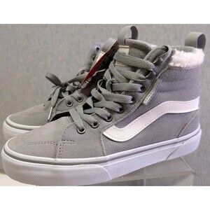 Vans Filmore High Top Women's Size 6 Skate Shoes Gray White Vansguard Sherpa